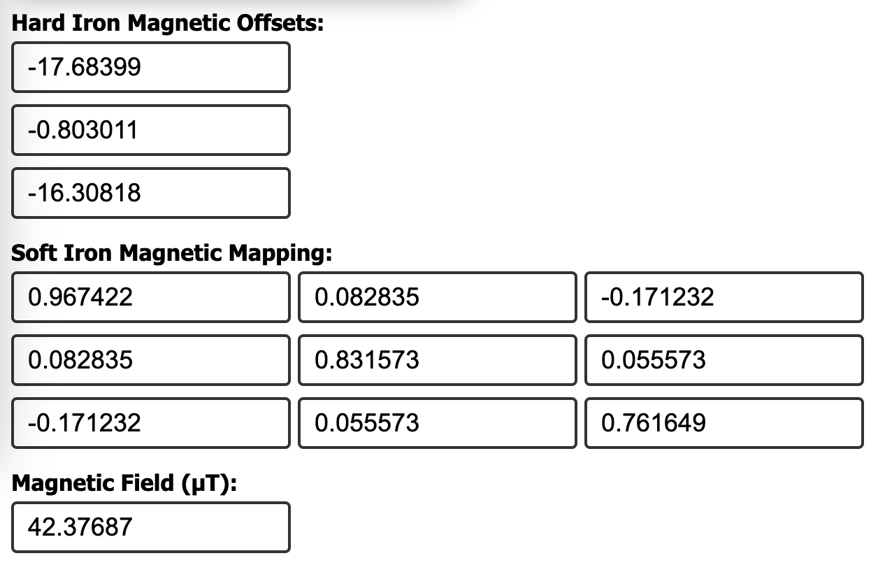Calibration Values